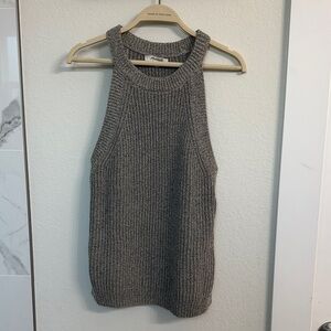 Gray Knit Madewell Sleeveless Sweater Top